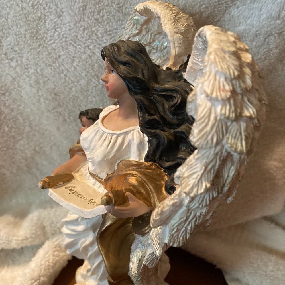 AFRICAN ANGEL WITH SCROLL NEW BEAUTIFUL WINGS NEW